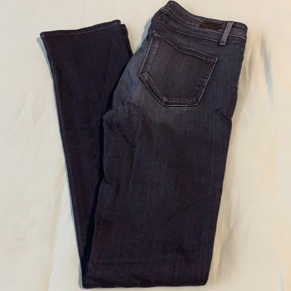 🤩 PAIGE Midlake Skyline Straight leg 34” super soft ink blue stretchy jeans - Picture 6 of 16
